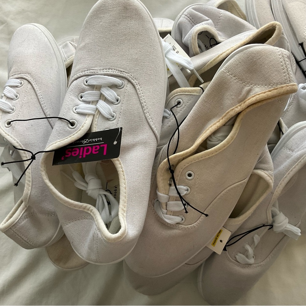 One (1) Pair White Bobbie Brooks Tennis Shoes AS IS preppy